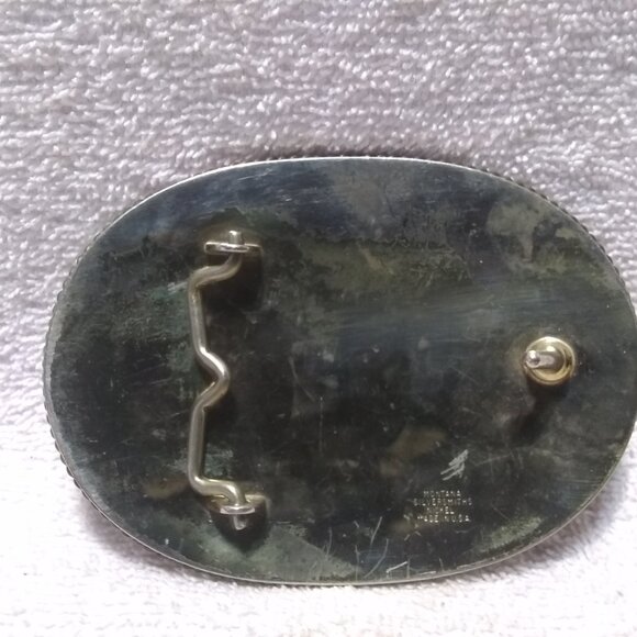 Montana Silversmiths Buckle Bull Rider Dual Gold Banners Nickel Great Vintage 2 - Picture 7 of 11